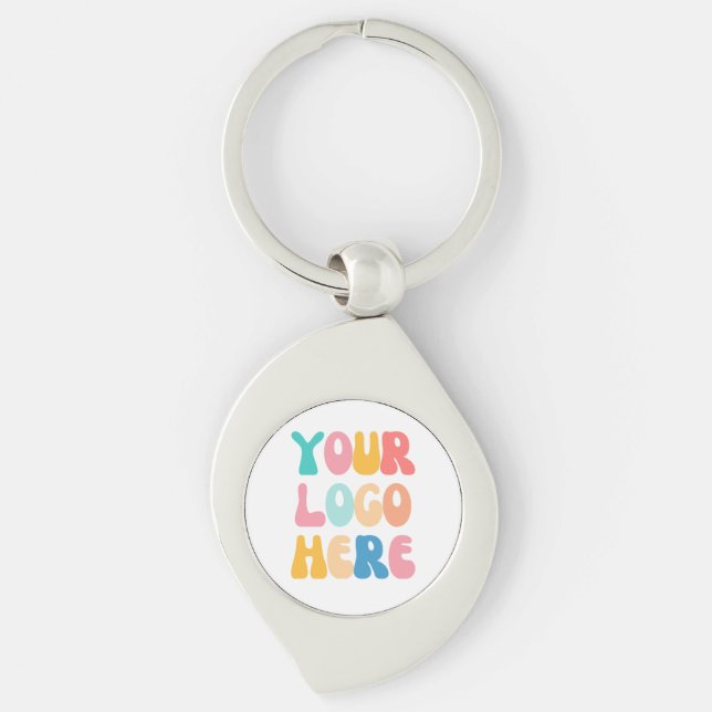 Add your business Logo Modern Minimal Simple Keychain (Front)