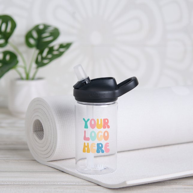 Add your business Logo Modern Minimal Simple Water Bottle (Yoga)