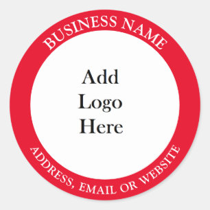 Add your Business Logo, Name and Website or Email Classic Round Sticker