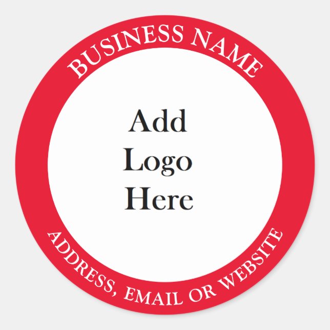 Add your Business Logo, Name and Website or Email Classic Round Sticker (Front)
