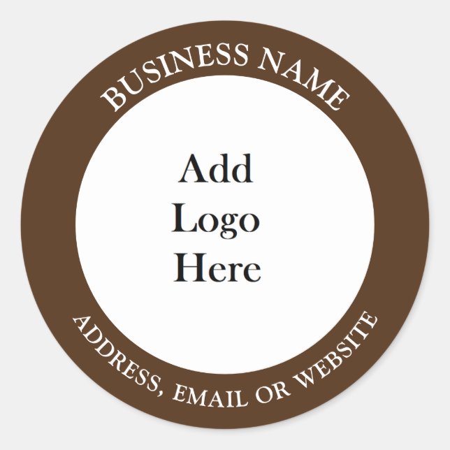 Add your Business Logo, Name and Website or Email Classic Round Sticker (Front)
