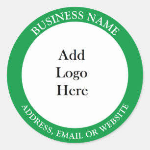 Add your Business Logo, Name and Website or Email Classic Round Sticker