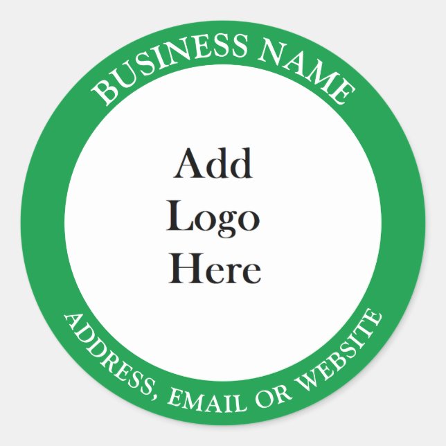 Add your Business Logo, Name and Website or Email Classic Round Sticker (Front)