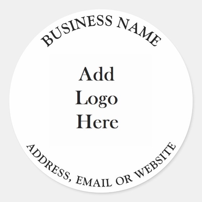 Add your Business Logo, Name and Website or Email Classic Round Sticker (Front)