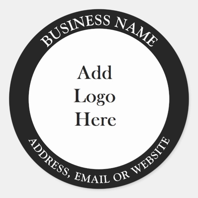Add your Business Logo, Name and Website or Email Classic Round Sticker (Front)