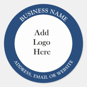 Add your Business Logo, Name and Website or Email Classic Round Sticker