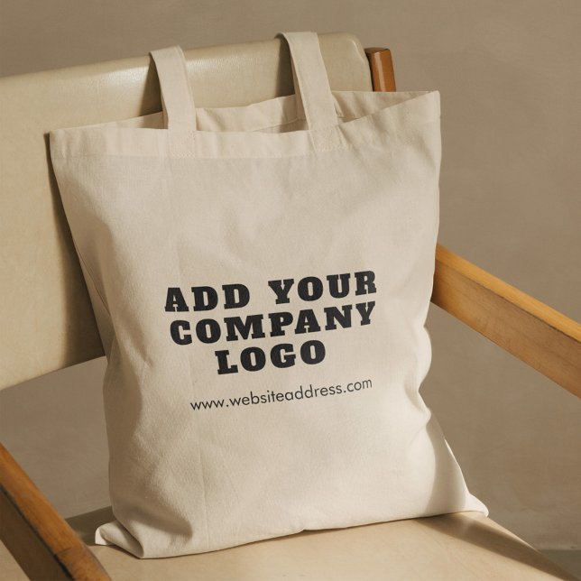 Add Your Business Logo New Employee Custom Tote Bag (Elegant Simple Custom Business Logo Company Swag Tote Bag)