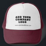 Add Your Business Logo New Employee Custom Trucker Hat<br><div class="desc">Add your brand logo and website address to this cute hat that's perfect to passively advertise your new or established business. Perfect for trade shows or corporate events. Available in other colours. No minimum order quantity and no setup fee. Order as many or as little as you desire for your...</div>