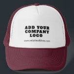 Add Your Business Logo New Employee Custom Trucker Hat<br><div class="desc">Add your brand logo and website address to this cute hat that's perfect to passively advertise your new or established business. Perfect for trade shows or corporate events. Available in other colours. No minimum order quantity and no setup fee. Order as many or as little as you desire for your...</div>