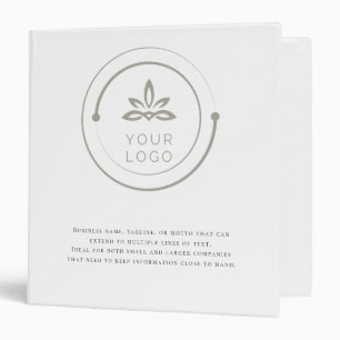 Add Your Business Logo Personalized Text on White  Binder
