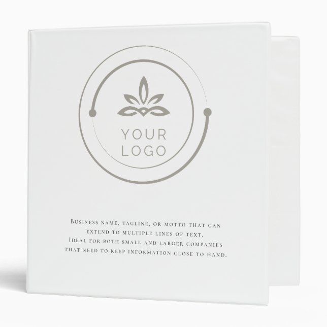 Add Your Business Logo Personalized Text on White  Binder (Front/Inside)