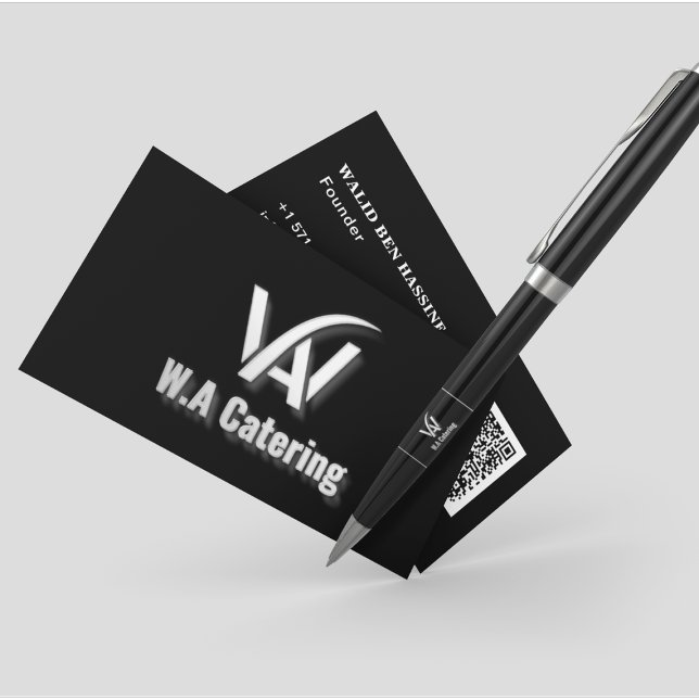 Add Your Business Logo & QR Code l Black White Card (Creator Uploaded)