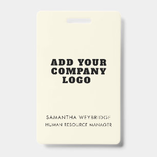 Add Your Business Logo Simple Company Employee Badge