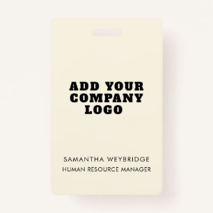 Add Your Business Logo Simple Company Employee Badge
