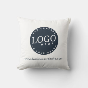 Add Your Business Logo Slogan Website Address Throw Pillow
