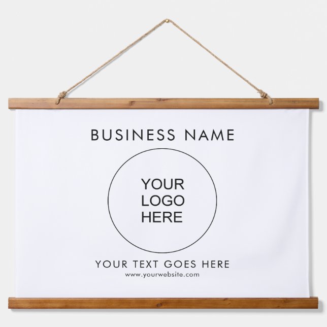 Add Your Business Logo Text Custom Template Hanging Tapestry (Front)