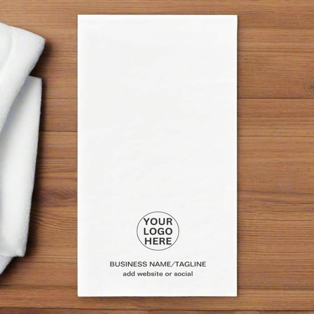 Add Your Business Logo & Text White  Napkin (Creator Uploaded)