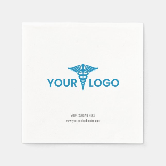 Add Your Business Logo Website Paper Napkin (Front)