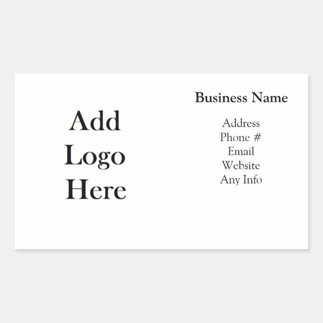 Add your Business Logo, Websites, Email, Phone # Sticker (Front)