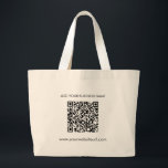 Add Your Business Website Address QR Code Large Tote Bag<br><div class="desc">Add your business website URL and business name by clicking the "Personalize" button. A unique QR code will be automatically generated for you when you add your web address in the QR code field provided.</div>
