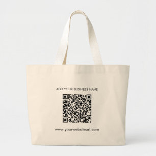 Add Your Business Website Address QR Code Large Tote Bag