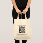 Add Your Business Website QR Code Tote Bag<br><div class="desc">Add your business website URL and business name by clicking the "Personalize" button. A unique QR code will be automatically generated for you when you add your web address in the QR code field provided.</div>