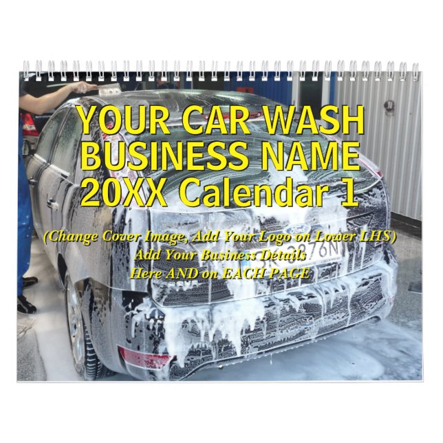 Add Your Car Cleaning Business Name Details 20xx Calendar (Cover)