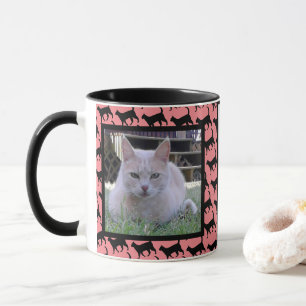 Add Your Cat Photo and Cat Name Cat Silhouette Mug
