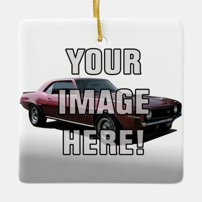 Add your Chevy Camaro Photo Ceramic Ornament (Front)