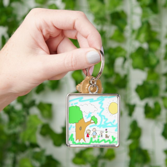 Add your Children's Artwork to this      Keychain (Hand)