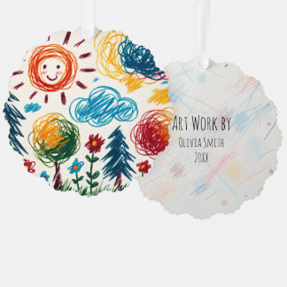 Add your Child's Artwork to this Christmas Ornament Card
