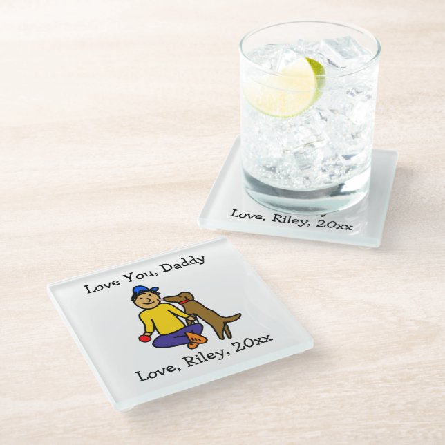 Add Your Child's Artwork to this  Glass Coaster (Angled)