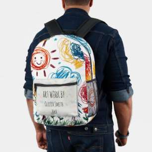 Add your Child's Artwork to this  Printed Backpack