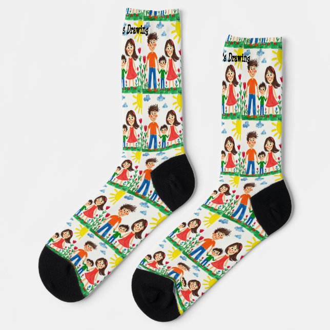 Add your Child's Artwork to this  Socks (Left)