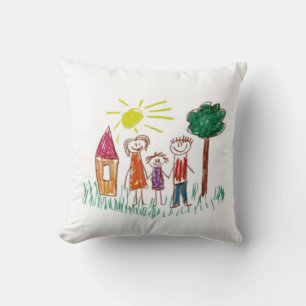 Add your Child's Artwork to this  Throw Pillow