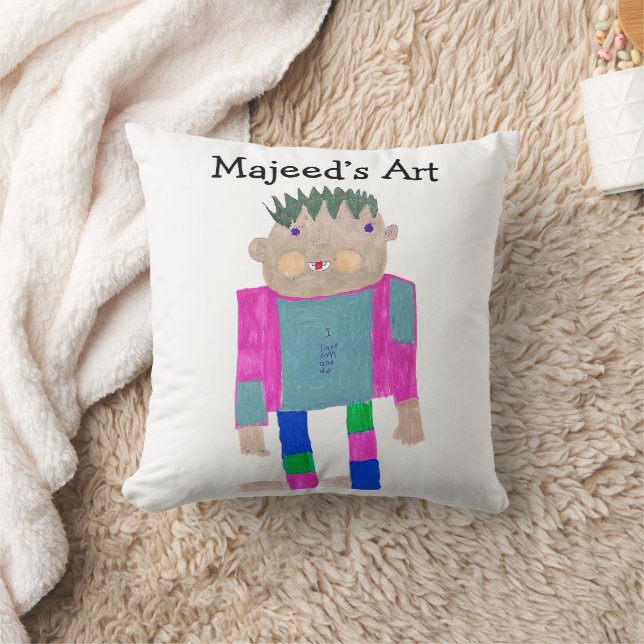 Add your Child's Artwork to this  Throw Pillow (Blanket)