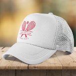 Add Your Club Name Tennis Icons Red Trucker Hat<br><div class="desc">Easily customize this hat by adding your club or society name by clicking the "Personalize" button. You can change the background, fonts, colour by clicking the "Edit with Design tool". Perfect for any club, business, or school society. Order as many or as fewer as required. There's no setup fee and...</div>