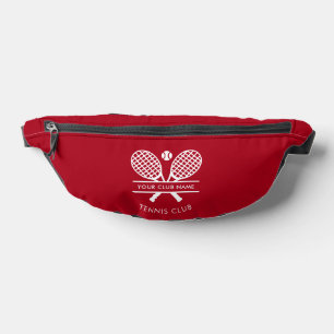 Add Your Club Name Tennis Rackets Motif Red Custom Fanny Pack