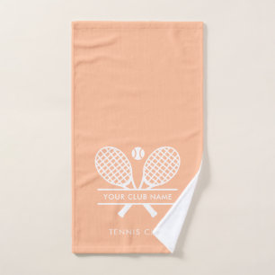 Add Your Club Name Tennis Team Any Colour Peach Hand Towel