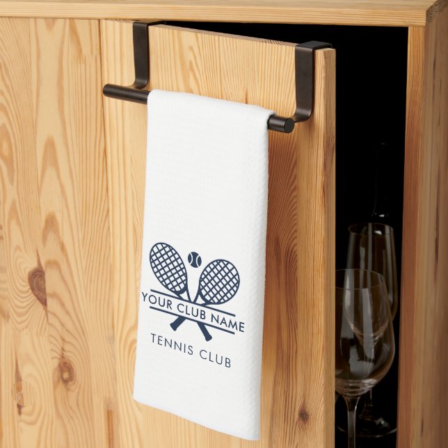 Add Your Club Name Tennis Team Any Colour White Kitchen Towel (Thirds Fold)