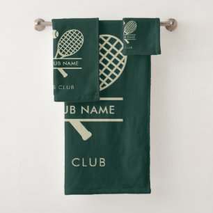 Add Your Club Name Tennis Team Colour Green Bath Towel Set