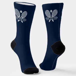 Add Your Club Name Tennis Team Navy Blue Socks