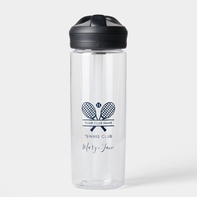 Add Your Club Name Tennis Team Personalized Water Bottle (Front)