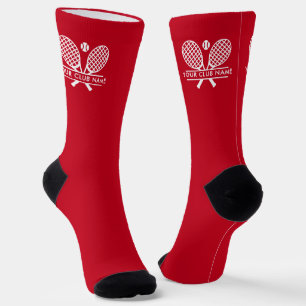 Add Your Club Name Tennis Team Red Socks