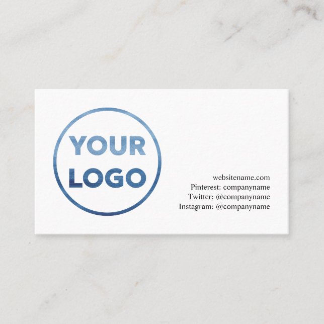 Add Your Company Logo and Contact Info Business Card (Front)