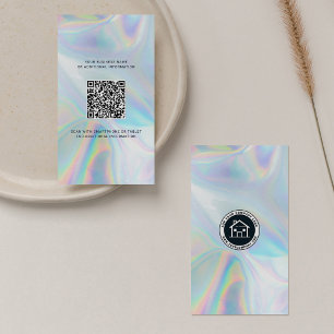Add Your Company Logo and QR Code DIY Holographic Business Card