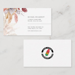 Add Your Company Logo Pampas Grass Tan Business Card