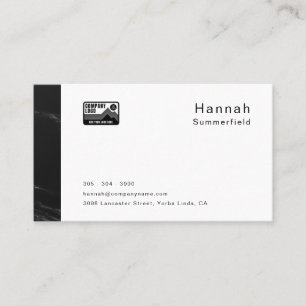 Add Your Company Logo Personalized Marble Pattern Business Card