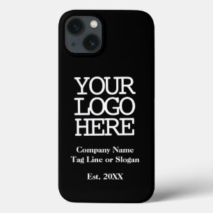 Add Your Company Logo Tag Line Black Promotional iPhone 13 Case