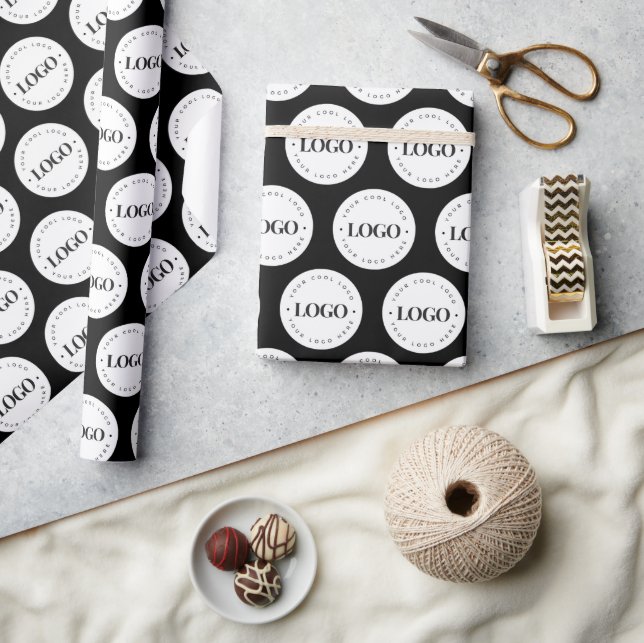 Add Your Custom Business Company Logo Repeating    Wrapping Paper (Crafts)